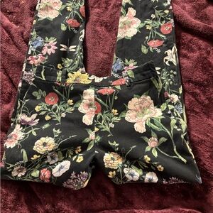 H&M Black Floral Pants